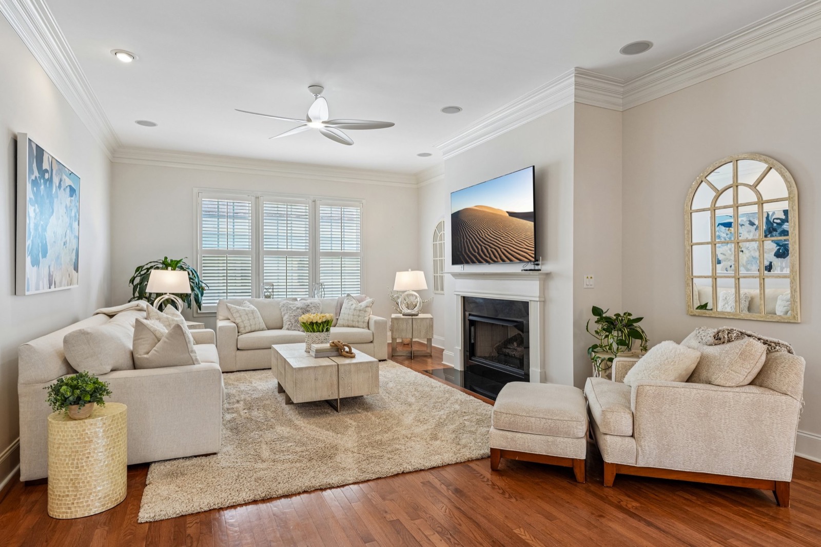 Living room with designer finishes